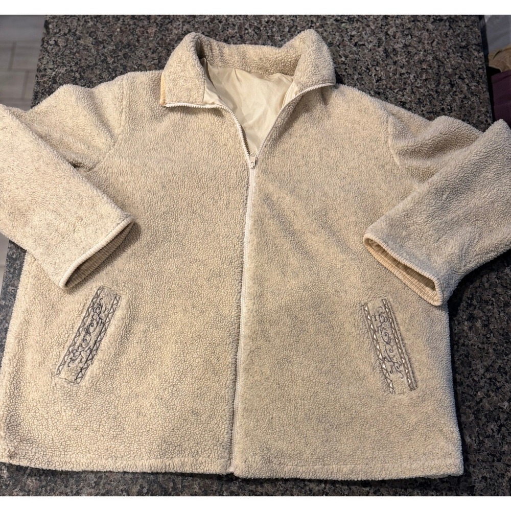 Tudor Court Haband Vintage Reversible Jacket Faux Shearling Windbreaker 2XL‎